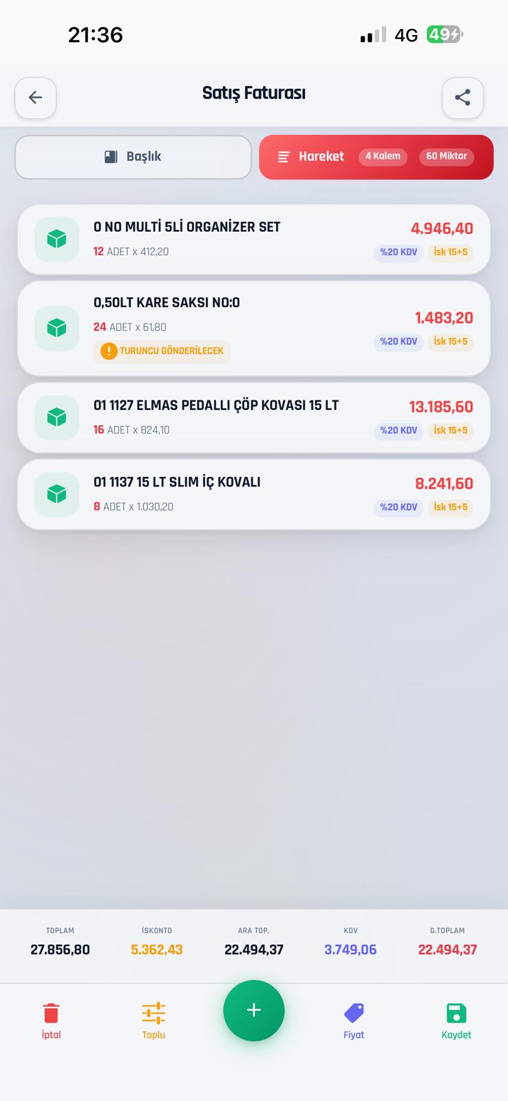 Falcon Mobile — Satış faturası